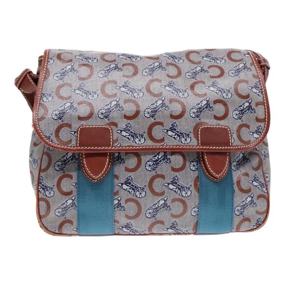 CELINE C Sulky Shoulder Bag Pvc Gray Brown Gold - Picture 2 of 13